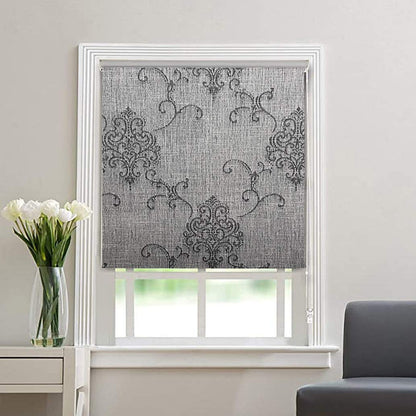 Blackout Roller Linen Blinds for Windows -Grey