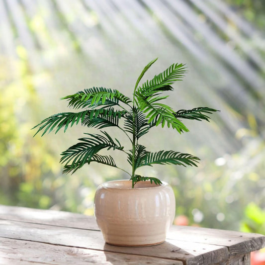 Pygmy Artificial Palm Tree for Home Decor Big Size with Pot (Plam Tree 2.5 Feet)