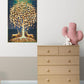 Crystal Painting for Wall Decoration with Golden Frame, Size 40 X 61 Cm-  Crystal Golden Tree