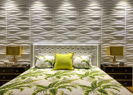 3D PVC Wall Panel, Wave Design White(12Pc)