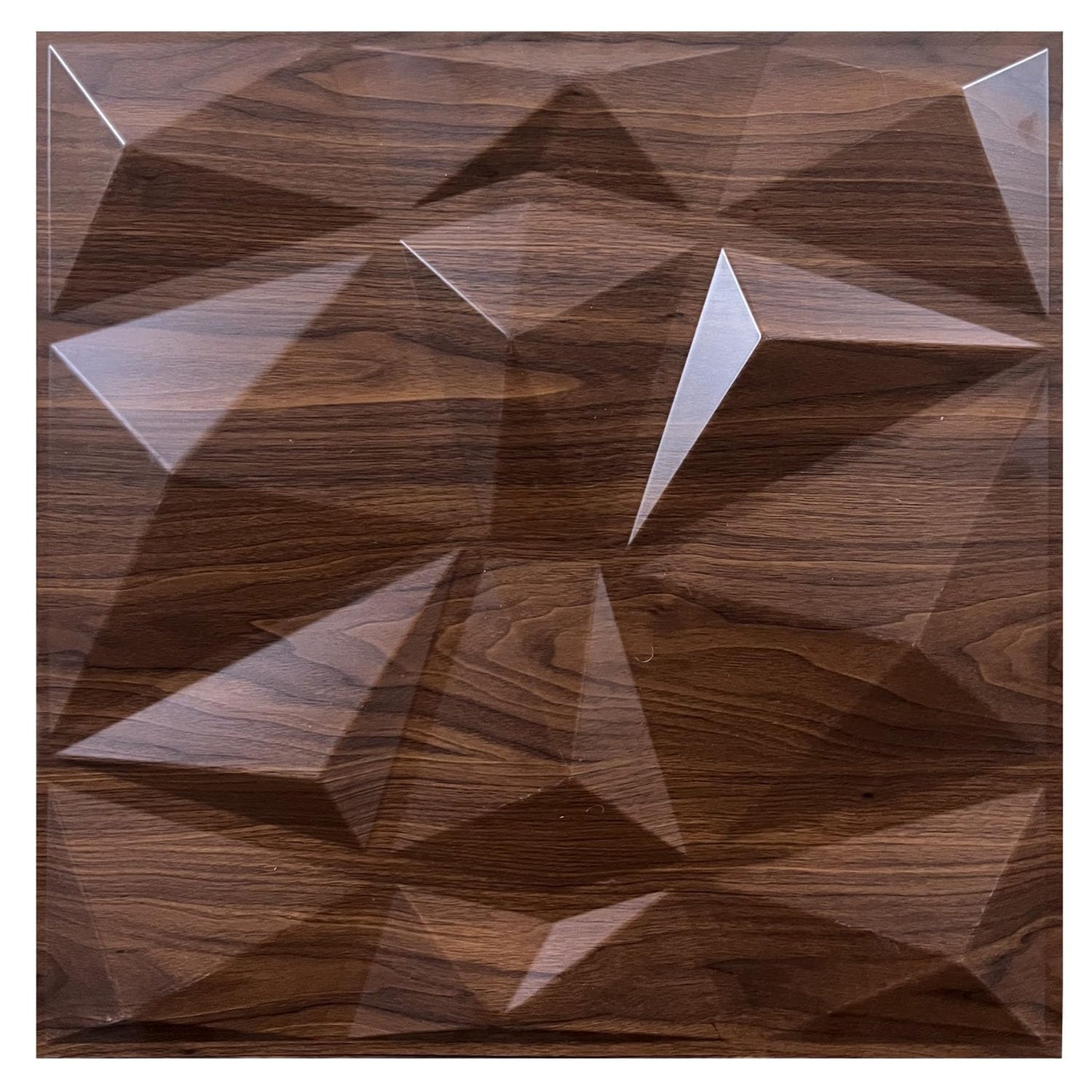 Brown Color Diamond Design 3D PVC Wall Panels