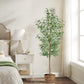 Artificial 5 Feet Olive Tree | Lifelike Faux Olive Plant with Plastic Pot for Home Office