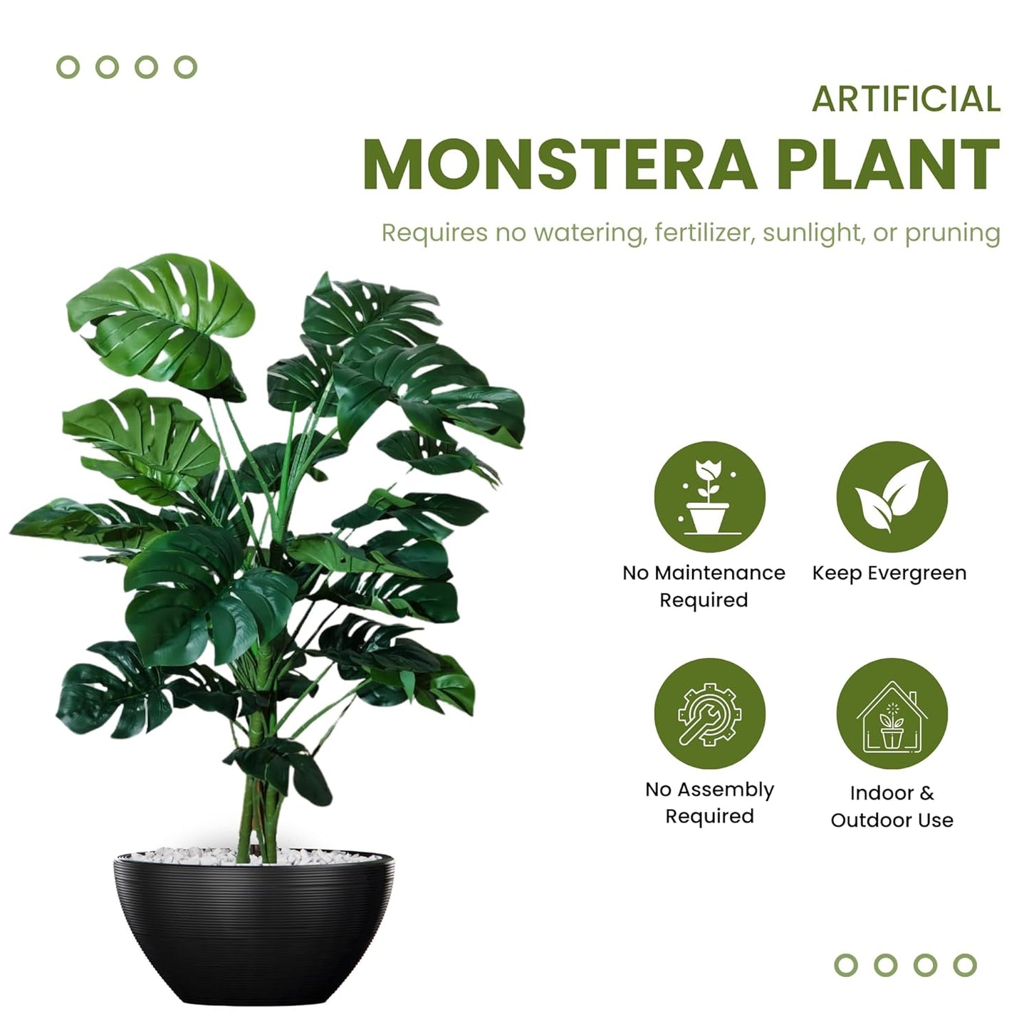 Artificial 5 Feet Monstera Plant with Pot for Home Decor