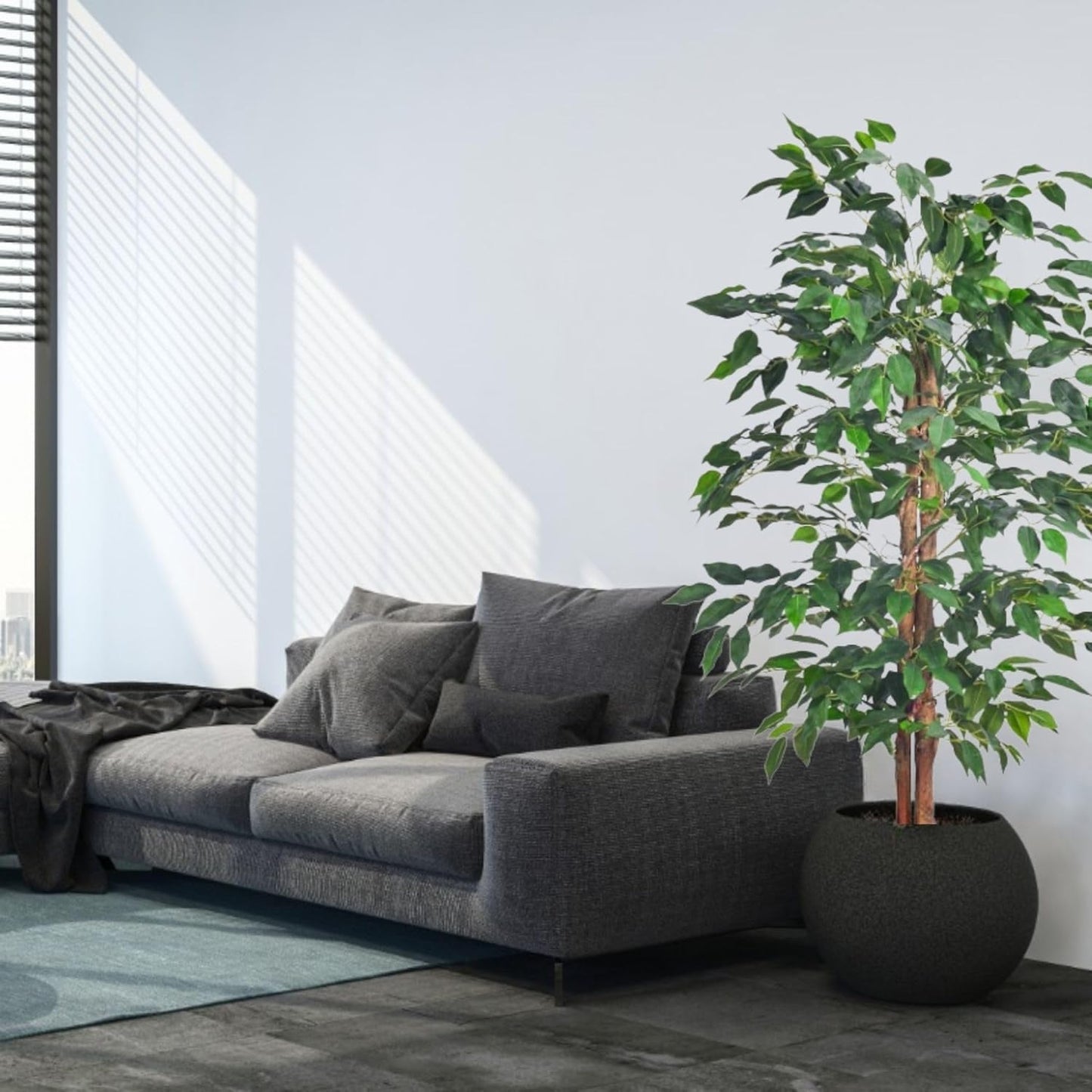 Artificial 5 Feet Ficus Tree with Pot for Home Decor