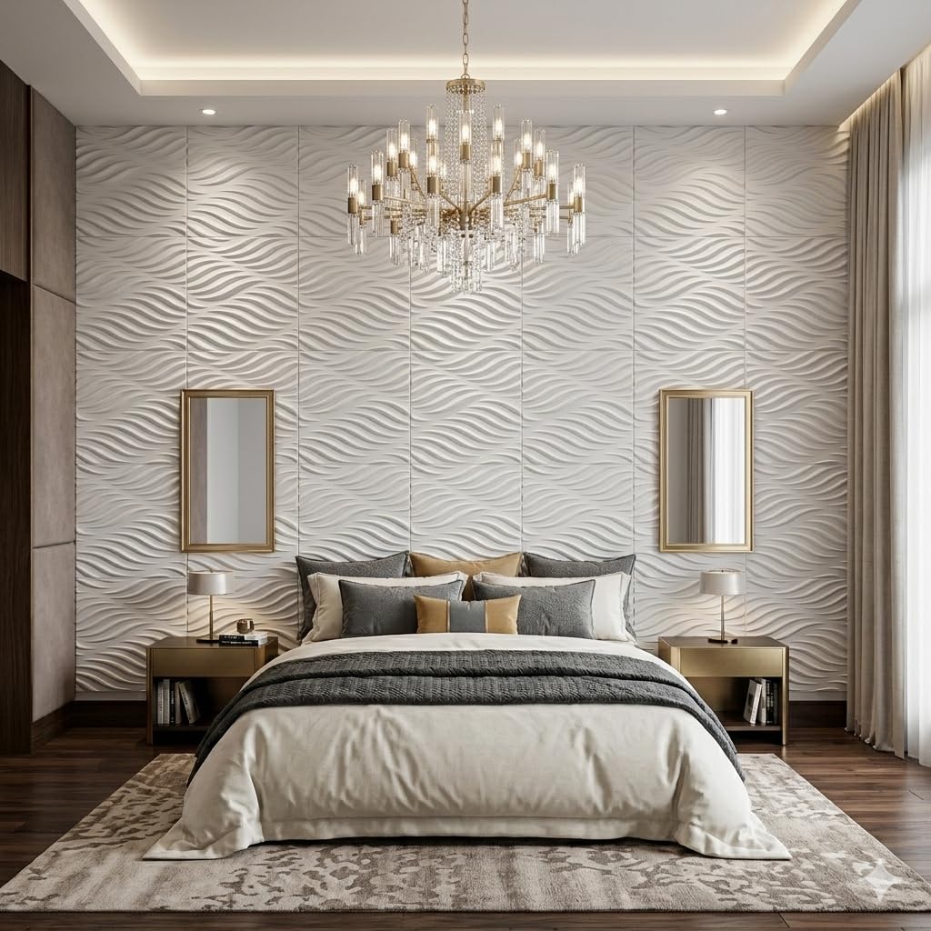 Modern white PVC wall panels for interior styling