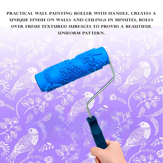 Design Roller for Wall Painting - 17.8 cm Parrot Design with Chrome Handle