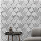 3D PVC Wall Panel White Textures Hexagon Design (43 X 45 cm Covers 2.1 Sq. ft.)