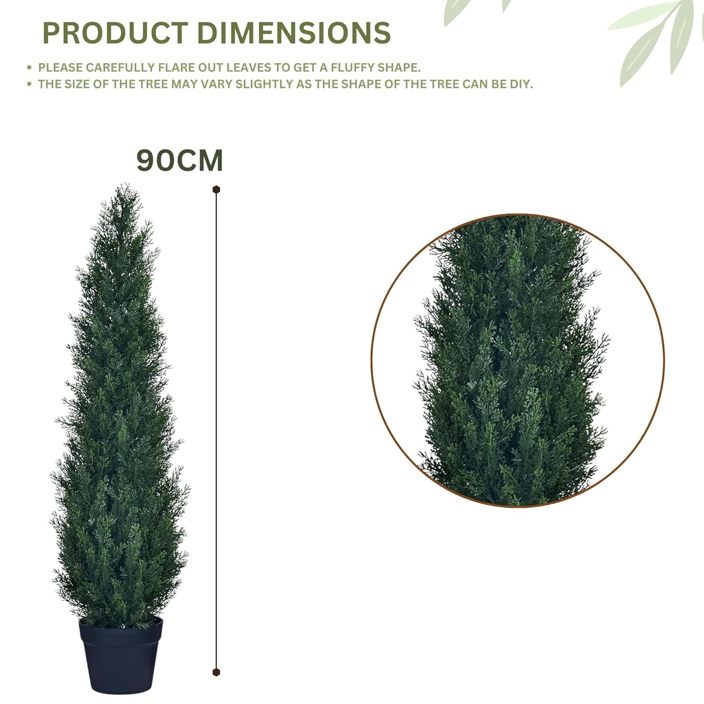 Artificial 3 Feet Cedar Cypress Tree with Pot for Home Decor