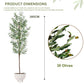 Artificial 6 Feet Olive Tree | Lifelike Faux Olive Plant with Plastic Pot for Home Office