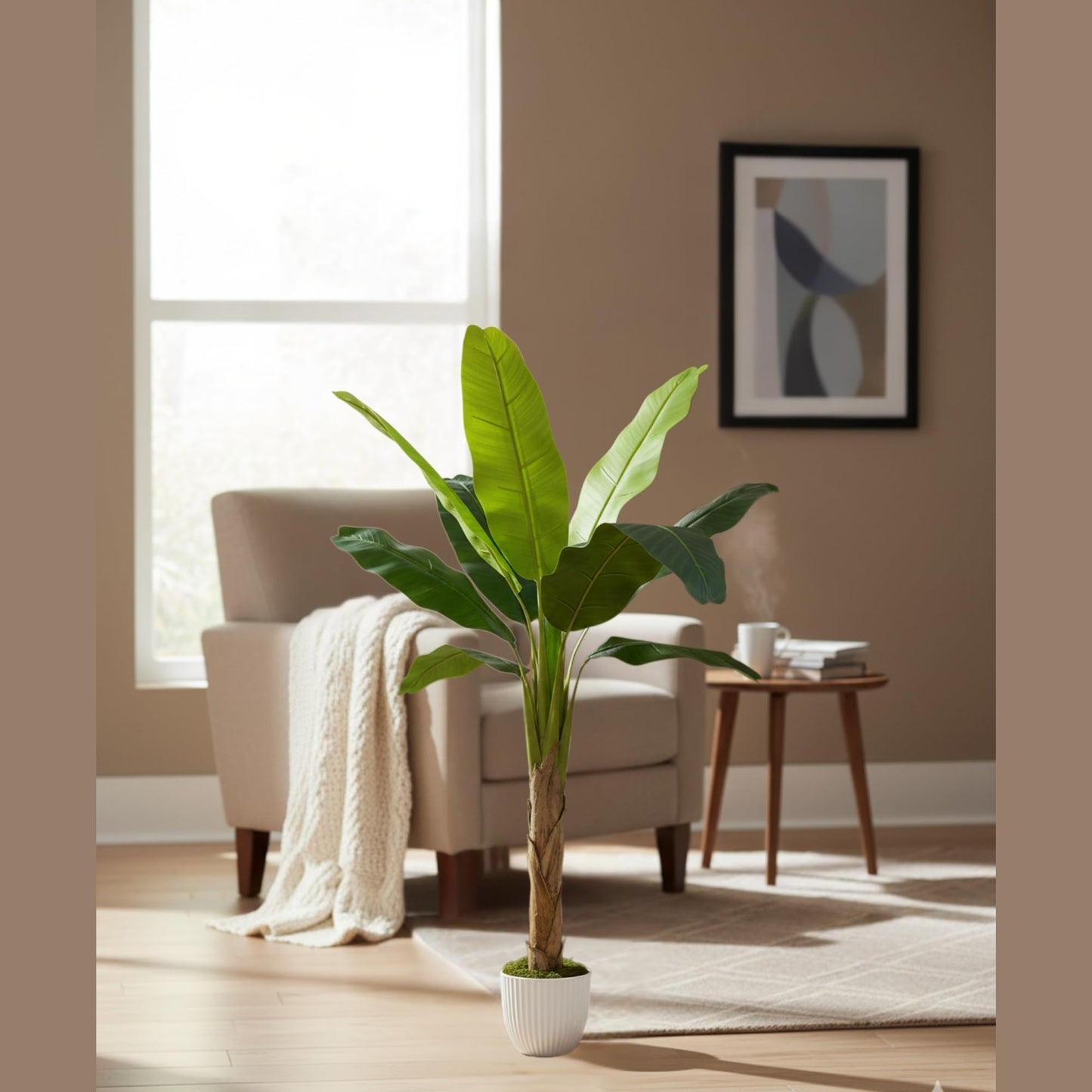Artificial Banana Tree with Pot for Living Room, Balcony, and Office