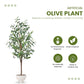 Artificial Plant 4 Feet Olive Tree | Lifelike Faux Olive Plant with Plastic Pot for Home Office