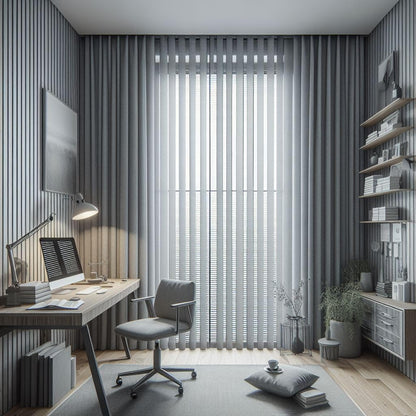 Vertical Blinds for Windows - Bedroom, Kitchen, Sliding Door, and Balcony | Grey