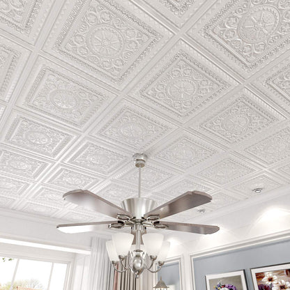 White Floral Design 3D Ceiling Panel1