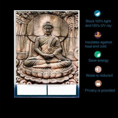 Blackout Polyester Roller Blind for Window Size-Meditation Buddha Design Size