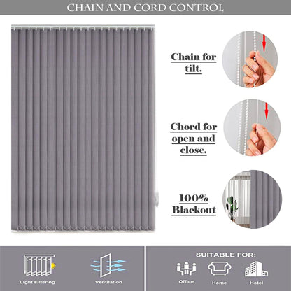 Vertical Blinds for Windows - Bedroom, Kitchen, Sliding Door, and Balcony | Grey