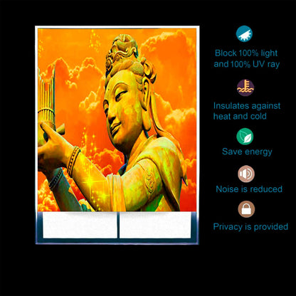 Blackout Roller Blind for Window-Gautama Buddha Design-1