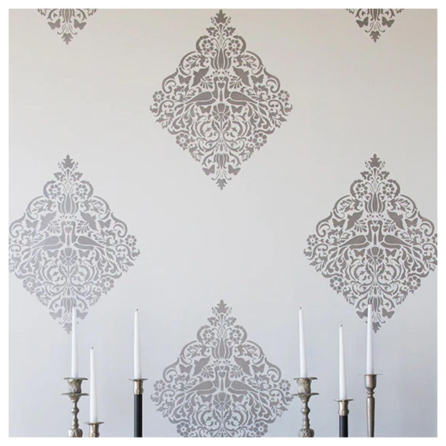 Latest Large Zoey Damask Paint Wall Stencil -Pack of 1