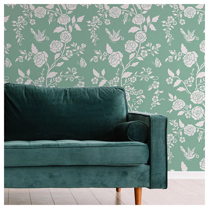 peacock wall stencil