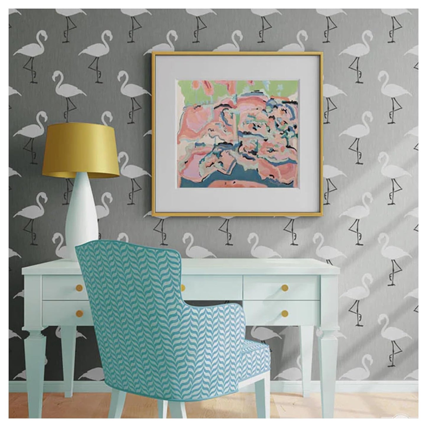 Latest Flamingo Bird Kids Room Wall Stencil (KDRDSS-1254)