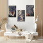 Crystal Painting for Wall Decoration with Golden Frame, Size- 41 X 61 Cm-  Crystal Flowers Design Set of 3