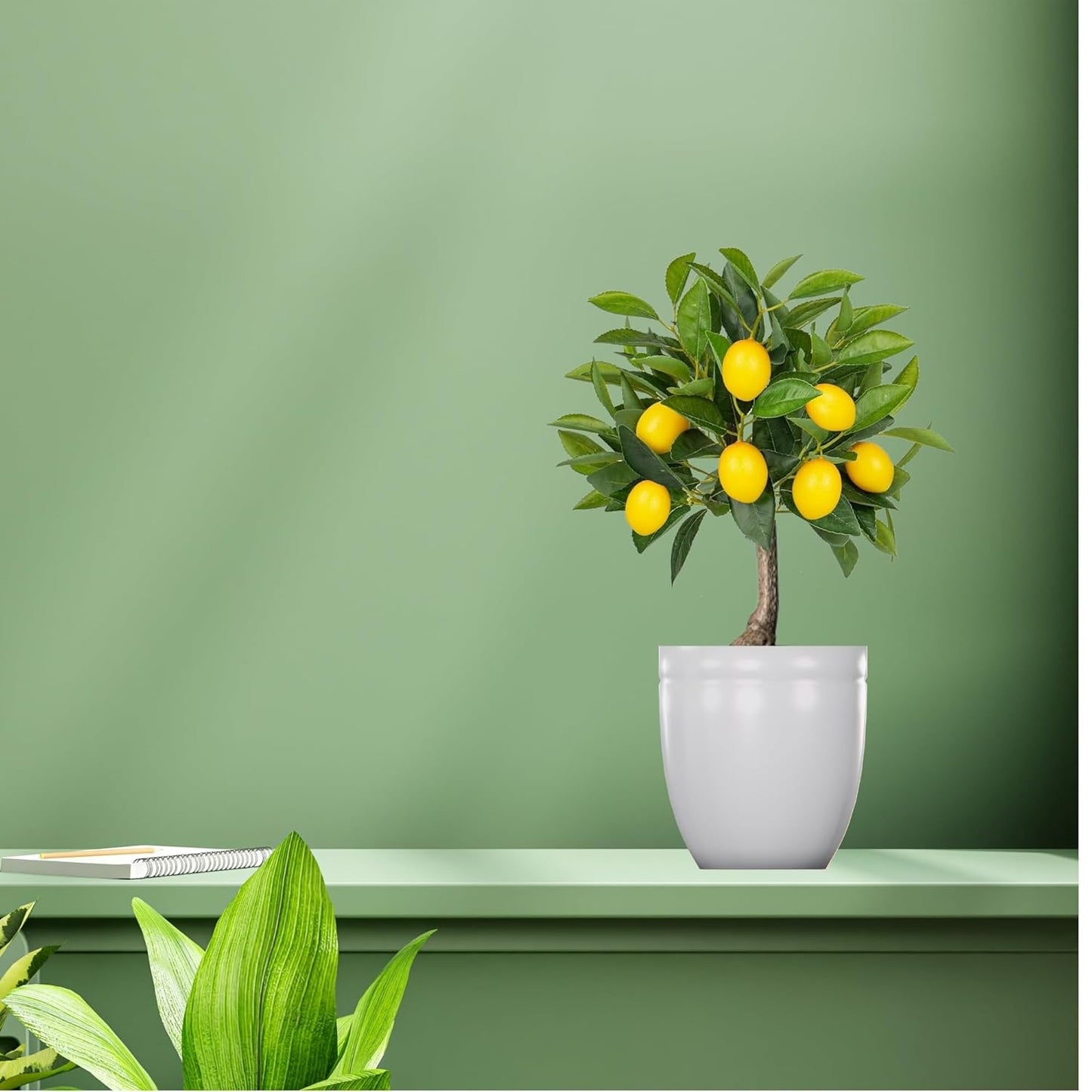 Artificial 1.5 Feet Lemon Plant with Pot for Home Office