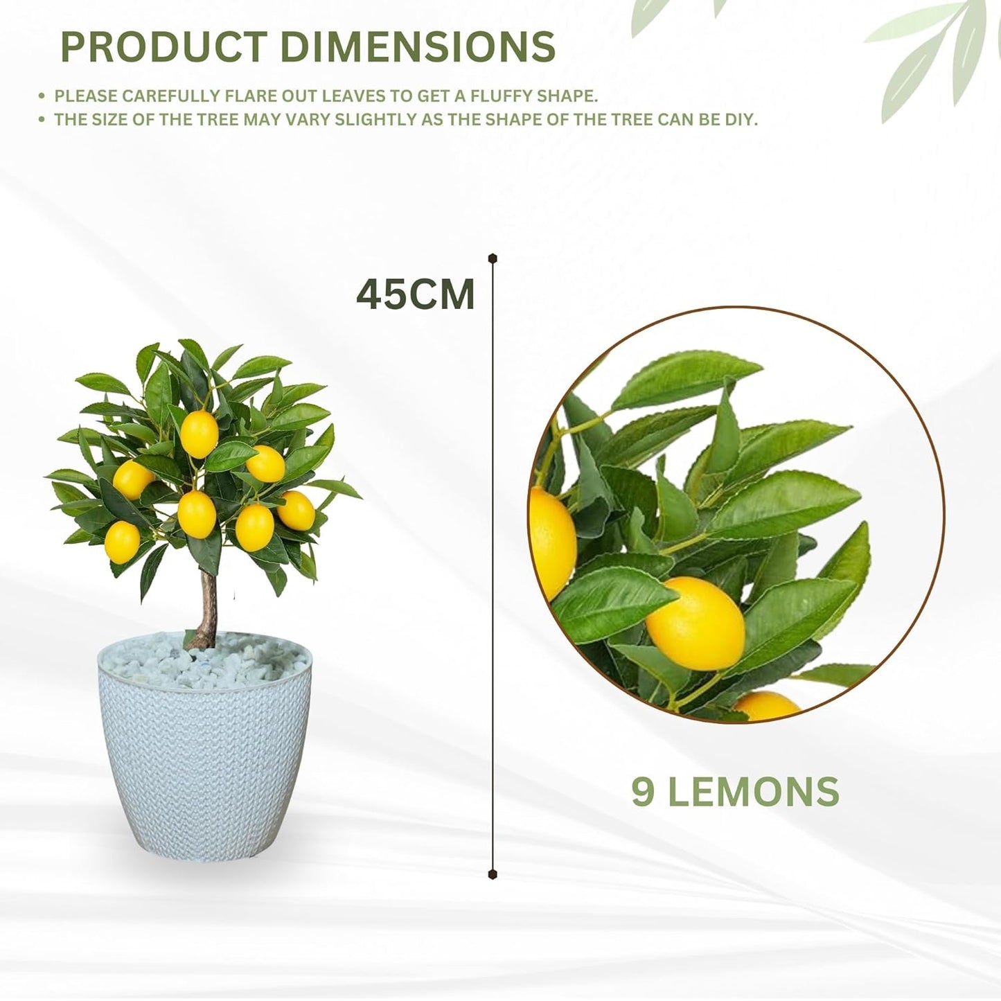 Artificial 1.5 Feet Lemon Plant with Pot for Home Office