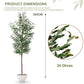 Artificial 5 Feet Olive Tree | Lifelike Faux Olive Plant with Plastic Pot for Home Office