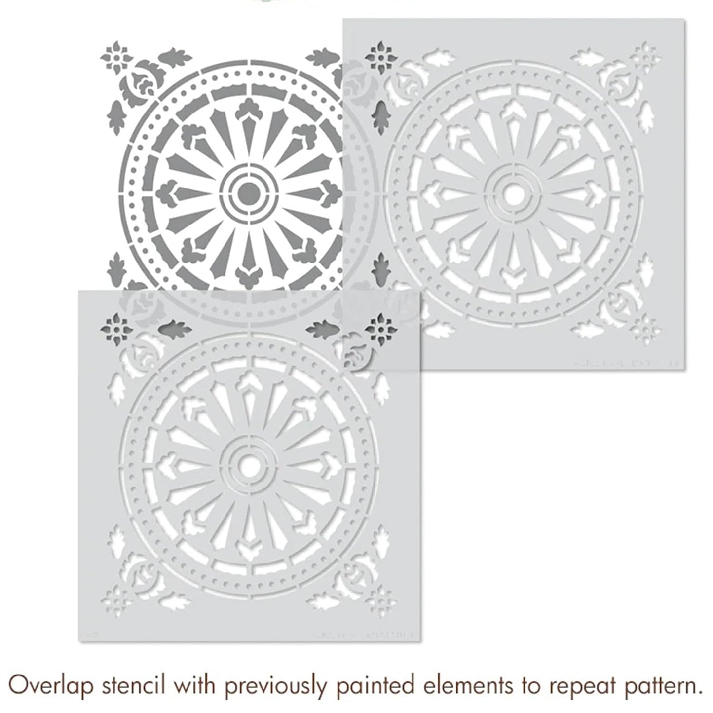 Latest Circle Allover Stencils for Wall Painting - Pack of 2, Sheet Size 12 x 12 inch/Design for Wall Painting 10 x 10 inch - Small