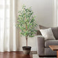 Artificial Plant 4 Feet Olive Tree | Lifelike Faux Olive Plant with Plastic Pot for Home Office