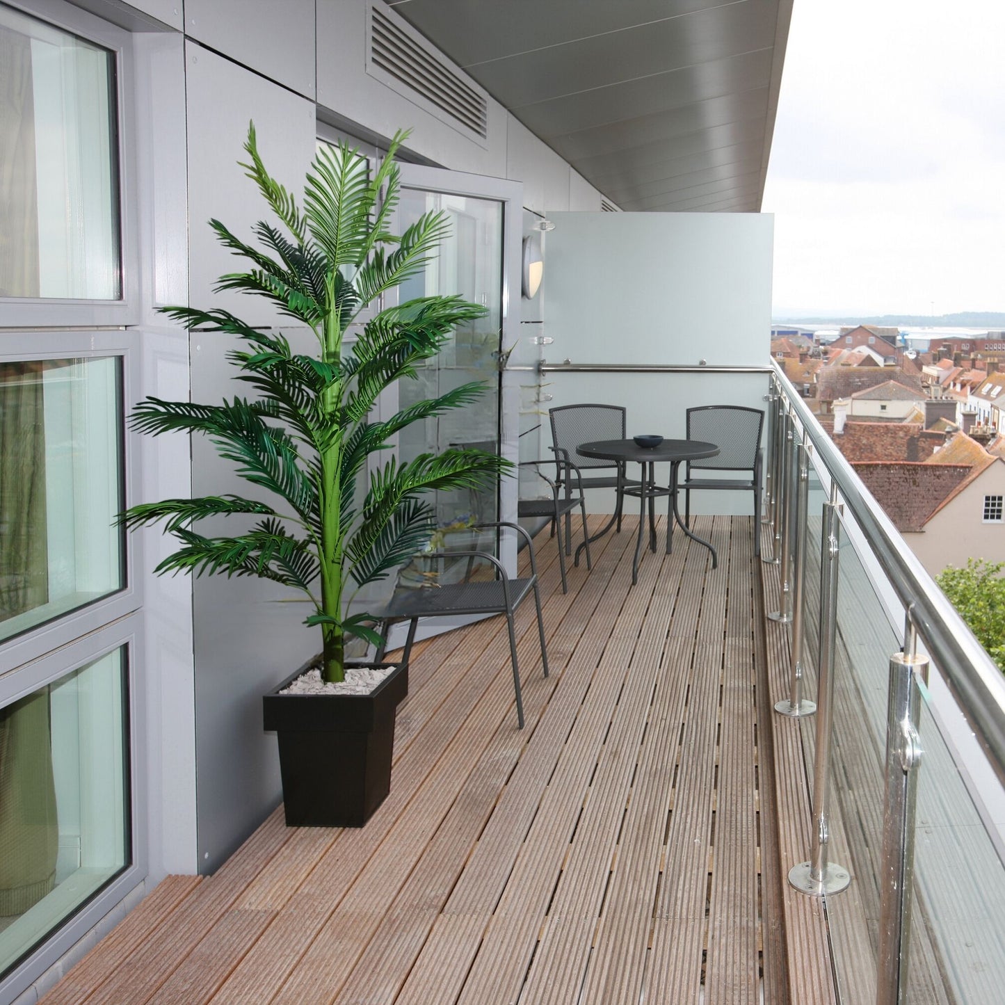 Artificial Palm Tree for Home Decor with Pot and 1 Stem