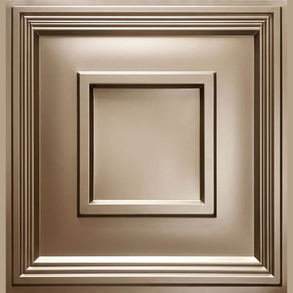 Metallic Coffee Square Design 3D PVC Ceiling Panel Front View