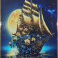 Crystal Painting for Wall Decoration with Golden Frame, Size 40 X 61 Cm-  Crystal Ship