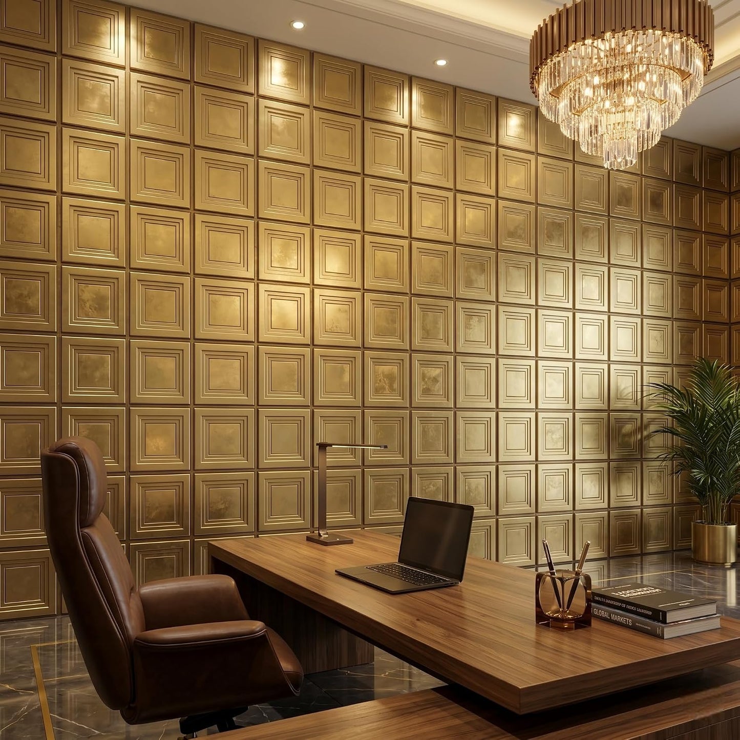 3D Wall Panels for Home Decor PVC Acrylic Square Box Design 50X50 cm