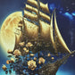 Crystal Painting for Wall Decoration with Golden Frame, Size 40 X 61 Cm-  Crystal Ship