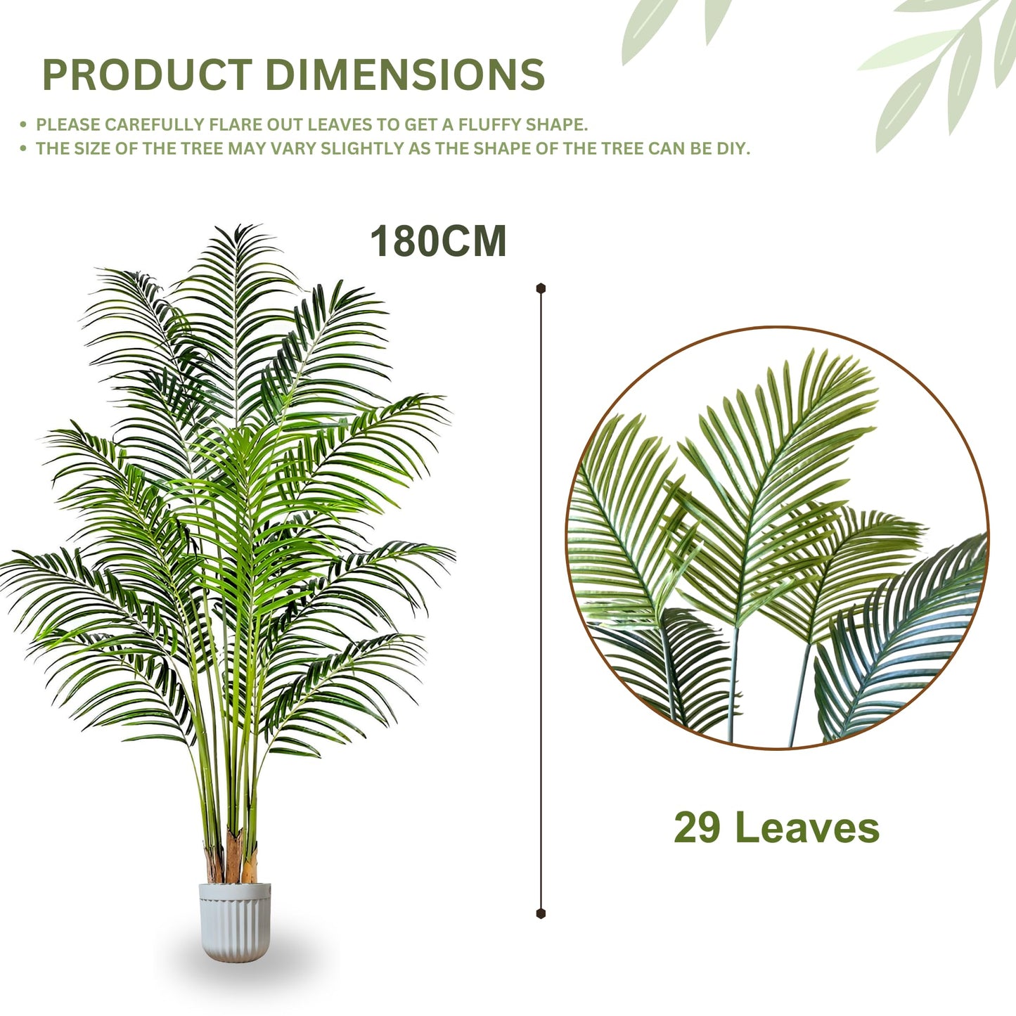 Artificial Areca Palm Tree - (6FT-1Pack, Areca Palm Plant)