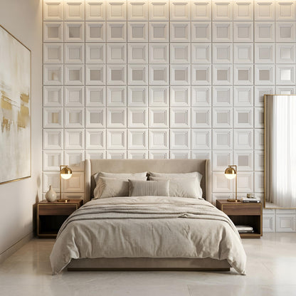 3D Wall Panels for Home Decor PVC Acrylic Square Box Design 50X50 cm