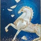 Crystal Painting for Wall Decoration with Golden Frame, Size 40 X 61 Cm-  Crystal White Horse