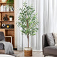 Artificial Plant 4 Feet Olive Tree | Lifelike Faux Olive Plant with Plastic Pot for Home Office