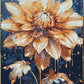 Crystal Painting for Wall Decoration with Golden Frame, Size 40 X 61 Cm-  Crystal Flower