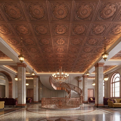 Modern PVC False Ceiling 60x60 cm - Orante Design | Red Copper