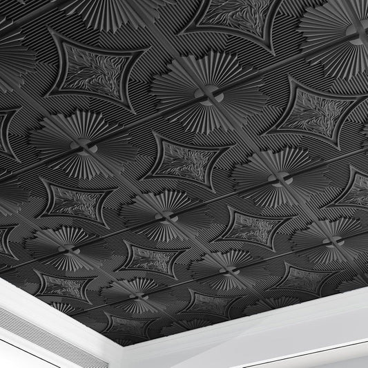 Black Wainscoting Design 3D Ceiling Panel-2