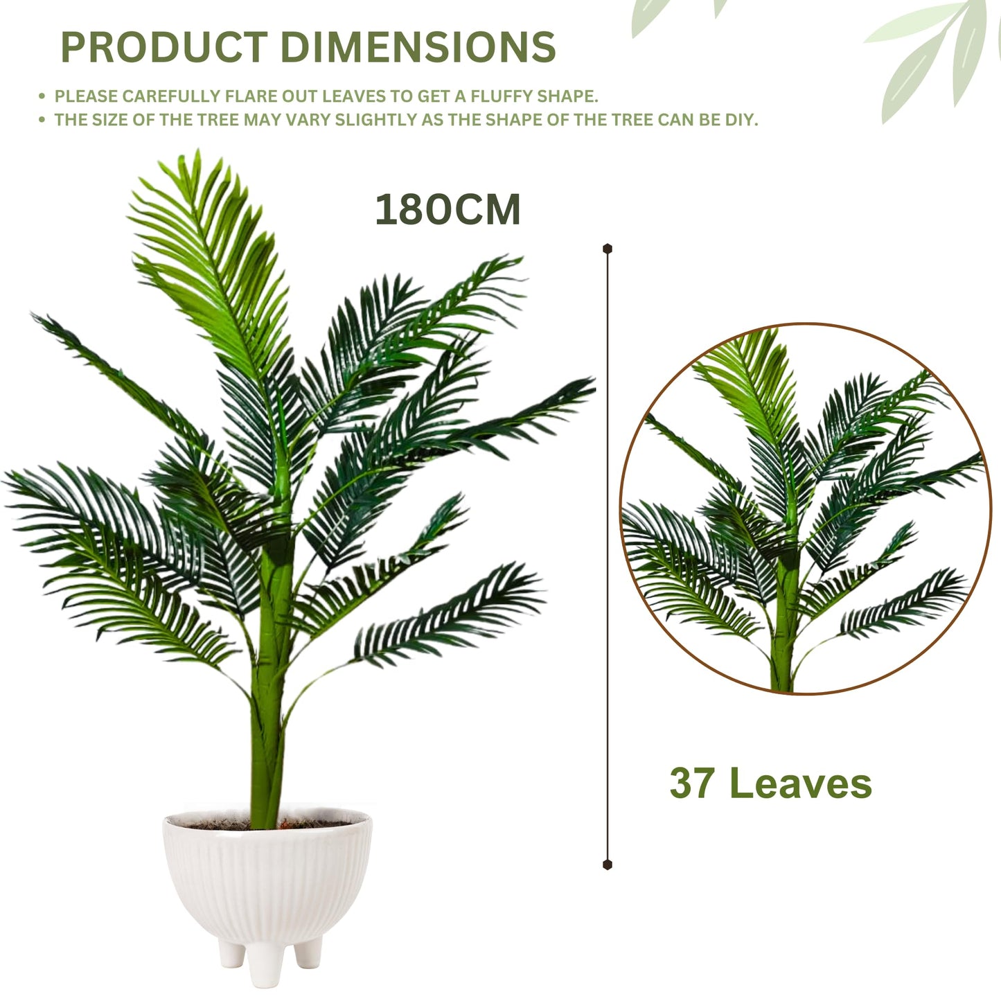 Artificial Palm Tree 6 Feet Faux Plant for Home Decor