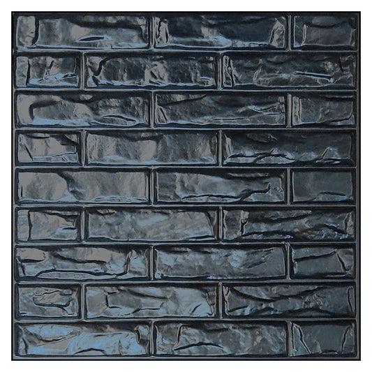 Black Brick Design 3D PVC Wall Panels-(19.7 x 19.7,  A-1)