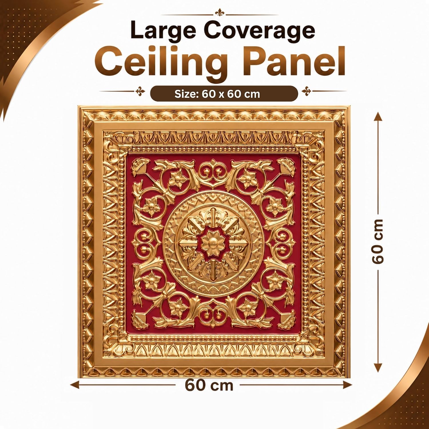 Rajwada Square Design Pink Gold 3D Ceiling Panel1