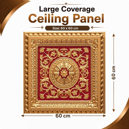 Rajwada Square Design Pink Gold 3D Ceiling Panel1