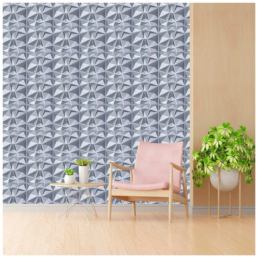 3D PVC Wall Panel, Grey Diamond Design(40Pc)