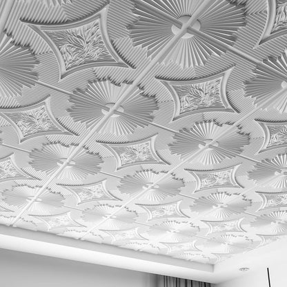White Wainscoting Design 3D Ceiling Panel1