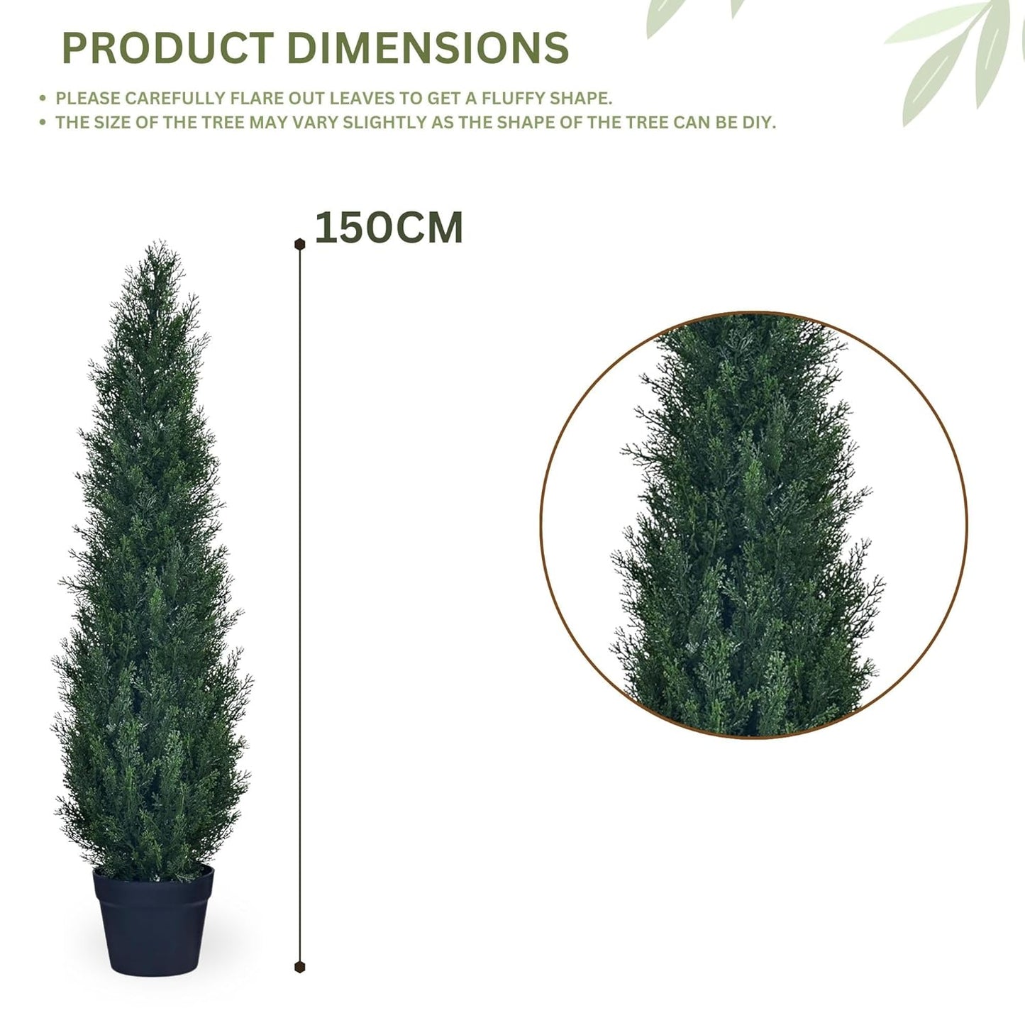 Artificial 5 Feet Cedar Cypress Tree with Pot for Home Decor