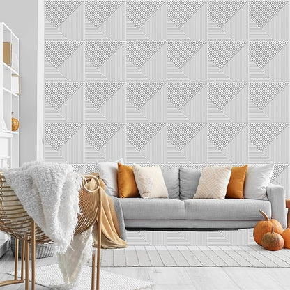 3D Wall Panels for Home Decor PVC Stripe Design 50X50 cm