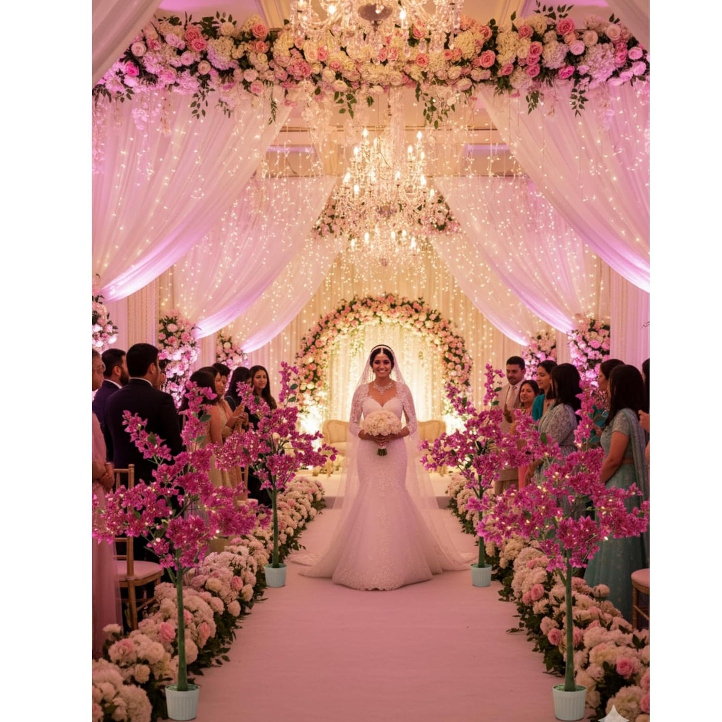 Artificial Bougainvillea Plant Realistic Faux Flowering Tree with Pot